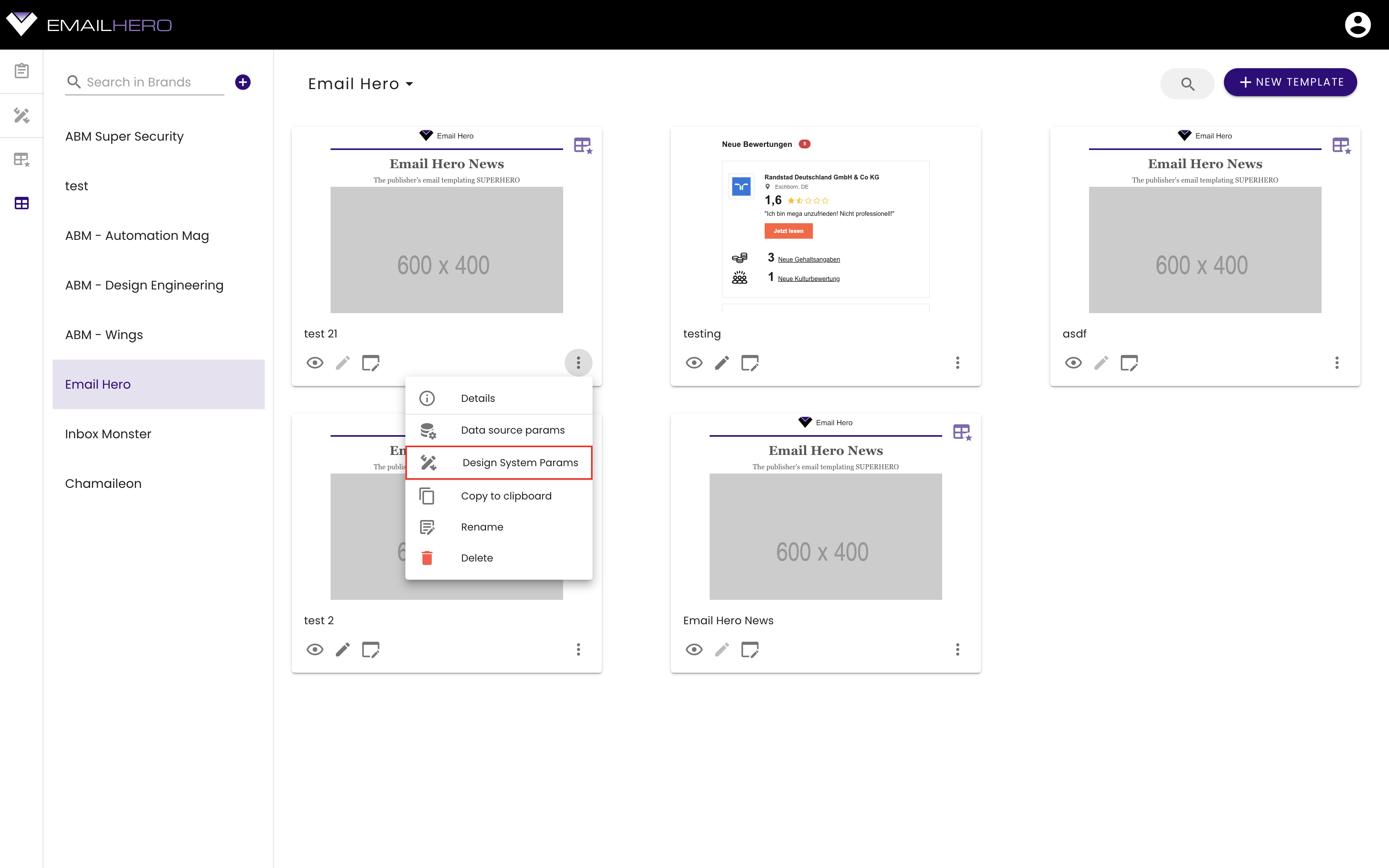 Brand Templates - Design System Params - Open