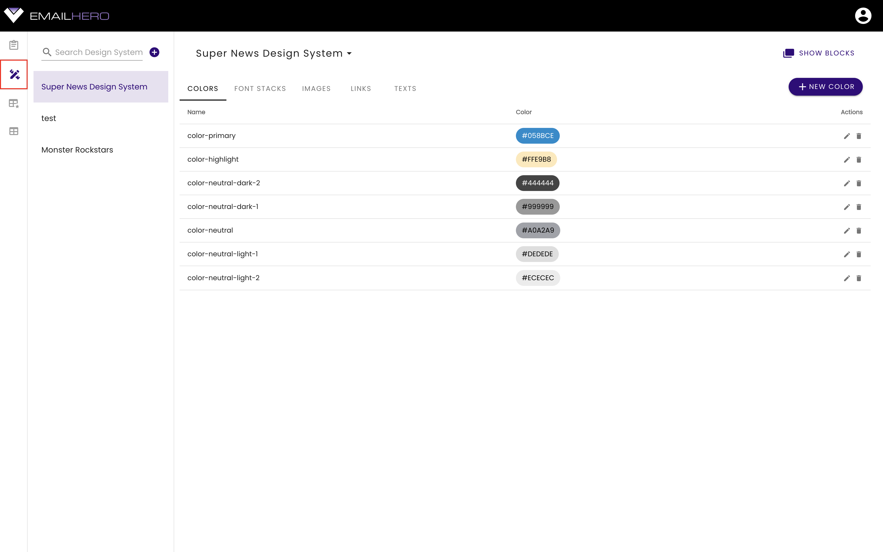 Design Systems Screen